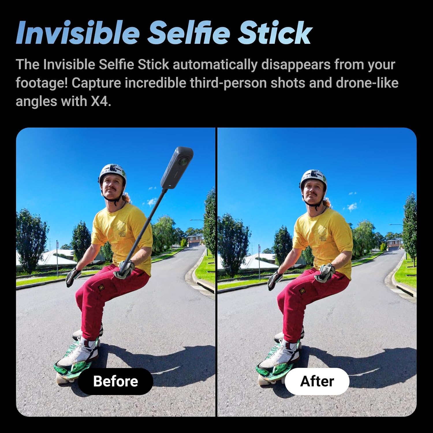 Insta360 X4 FlexiCare Bundle - Waterproof 8K 360 Action Camera, 4K Wide-Angle Video, Invisible Selfie Stick Effect, Removable Lens Guards, 135 Min Battery Life, AI Editing, Stabilization