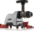 Omega Compact Cold Press Juicer Machine, Vegetable and Fruit Juice Extractor and Nutrition System Makes Nut Milks Baby Food and Sorbets, Triple-Stage 80-RPM Slow Masticating Juicer, 200-Watts, Gray