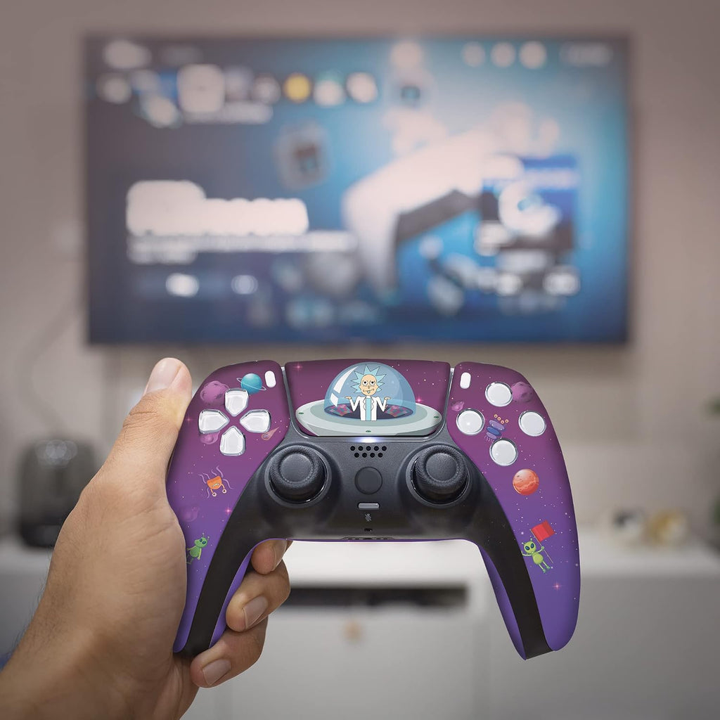 Ricky - Morty Custom PS-5 Controller Wireless compatible with Play-Station 5 Console by BCB Controllers | Proudly Customized in USA with Permanent HYDRO-DIP Printing (NOT JUST A SKIN) (MODDED)