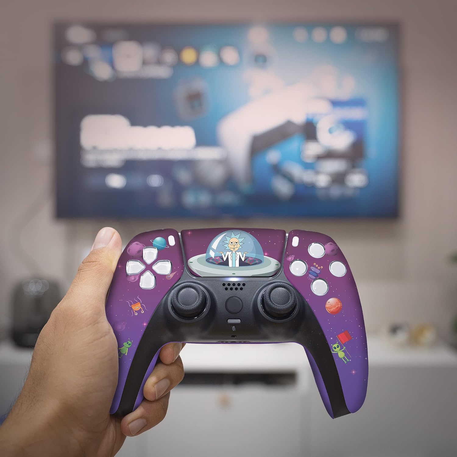 Riccky - Mortty Custom PS-5 Controller Wireless compatible with Play-Station 5 Console by BCB Controllers | Proudly Customized in USA with Permanent HYDRO-DIP Printing (NOT JUST A SKIN)