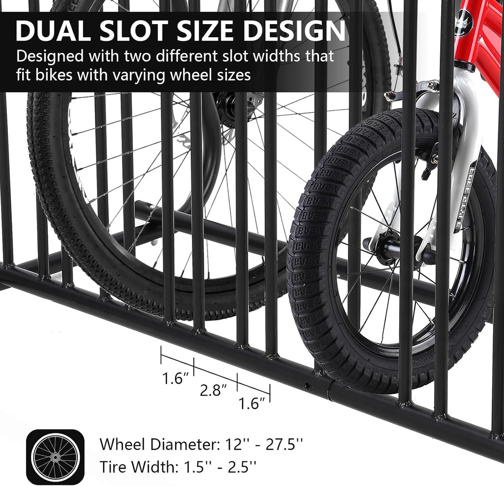 Garvee Commercial Floor Bike Rack Stand, Grid Bike Rack Ground, 10-Bike Capacity Dual Sided Bicycle Storage Stand Floor Parking Stand for Garages, Stores, Schools & Universities Power Coated Steel
