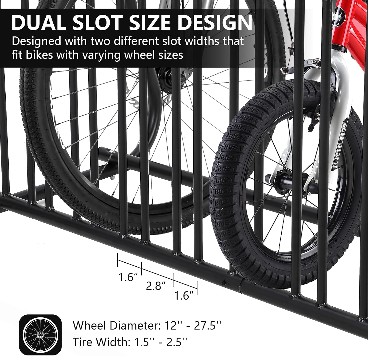 Garvee Commercial Floor Bike Rack Stand, Grid Bike Rack Ground, 10-Bike Capacity Dual Sided Bicycle Storage Stand Floor Parking Stand for Garages, Stores, Schools & Universities Power Coated Steel