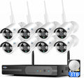 Hiseeu 4K Home Security Camera System, 24/7 Recording, 16CH NVR Kit, Corded Powered 8Pcs 8MP Outdoor Wireless WiFi Cameras, Color Night Vision, Two-Way Audio, Motion Detection, 3TB HDD, 2.4G & 5GHz