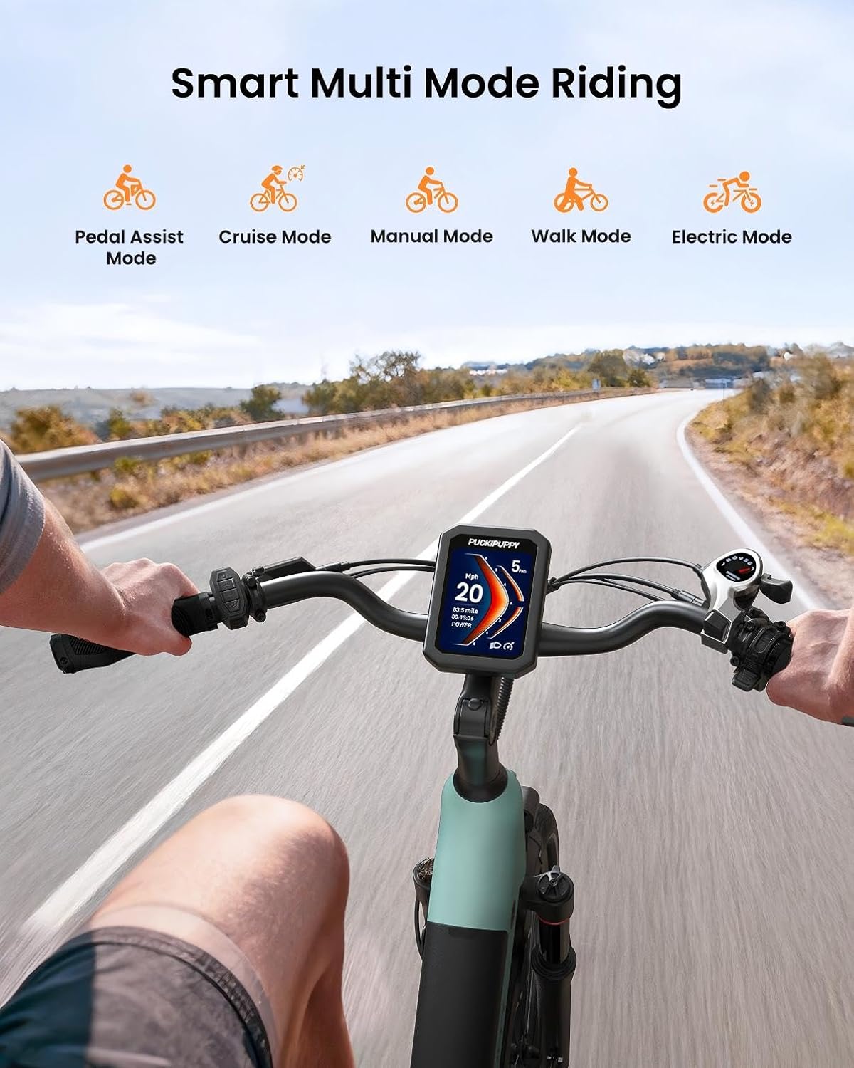 PUCKIPUPPY Electric Bike for Adults 960W, 28MPH 75Miles Commuting Electric Mountain Bike, 48V15AH Removable Battery Adult Electric Bicycles 7-Speed, Poodle Ebike
