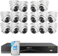 ZOSI 32 Channel 4K PoE Security Camera System,16x 8MP Outdoor Indoor Cameras,2 Way Audio,Color Night Vision,AI Person/Vehicle Detection,32CH 16 Port Commercial NVR 4TB HDD Surveillance for Business