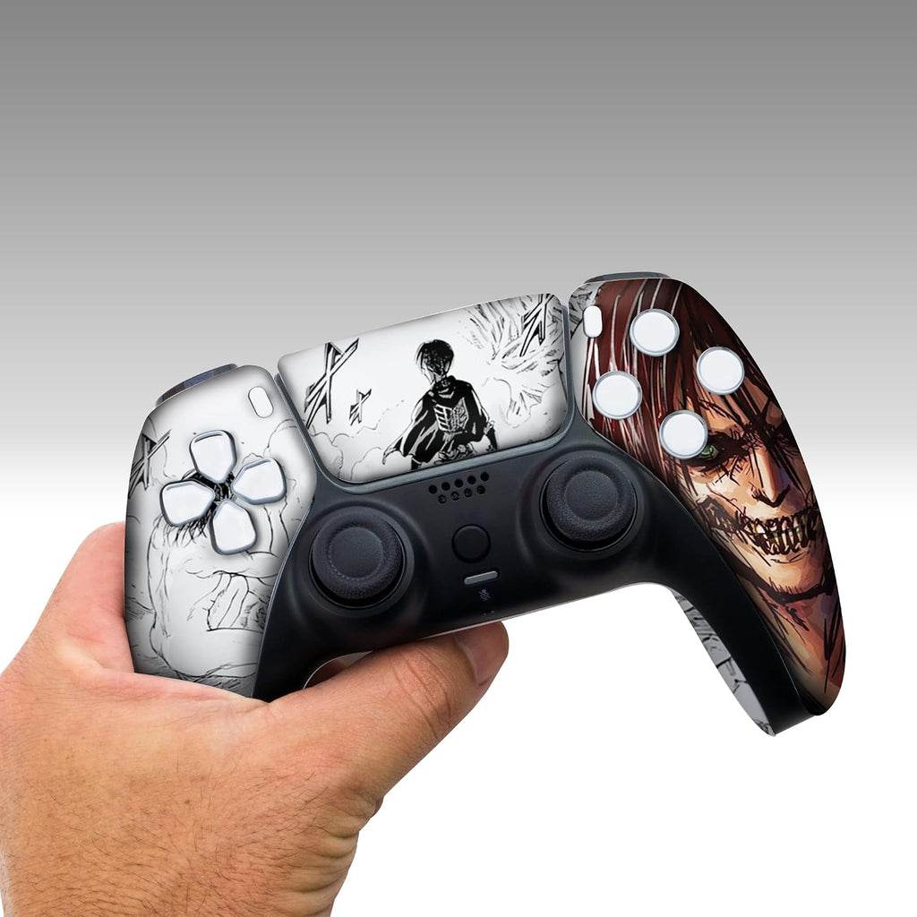 Attackk On Titan Custom PS-5 Controller Wireless compatible with Play-Station 5 Console by BCB Controllers | Proudly Customized in USA with Permanent HYDRO-DIP Printing (NOT JUST A SKIN)