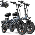 URLIFE Folding Electric Bike for Adults, 14' Portable Commuter ebikes, 20-40 Mile Long Range, 500W Peak Motor, 20MPH, UL 2849 Mini Bikes for Teens