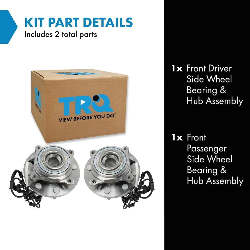 TRQ Front Left and Right Wheel Bearing and Hub Assembly Set 2 Piece Compatible with 14-18 Ram 2500 15-18 3500 2014 3500 Regular Cab 4WD 2014 3500 Cab and Chassis 4WD 2014 3500 Cab and Chassis RWD