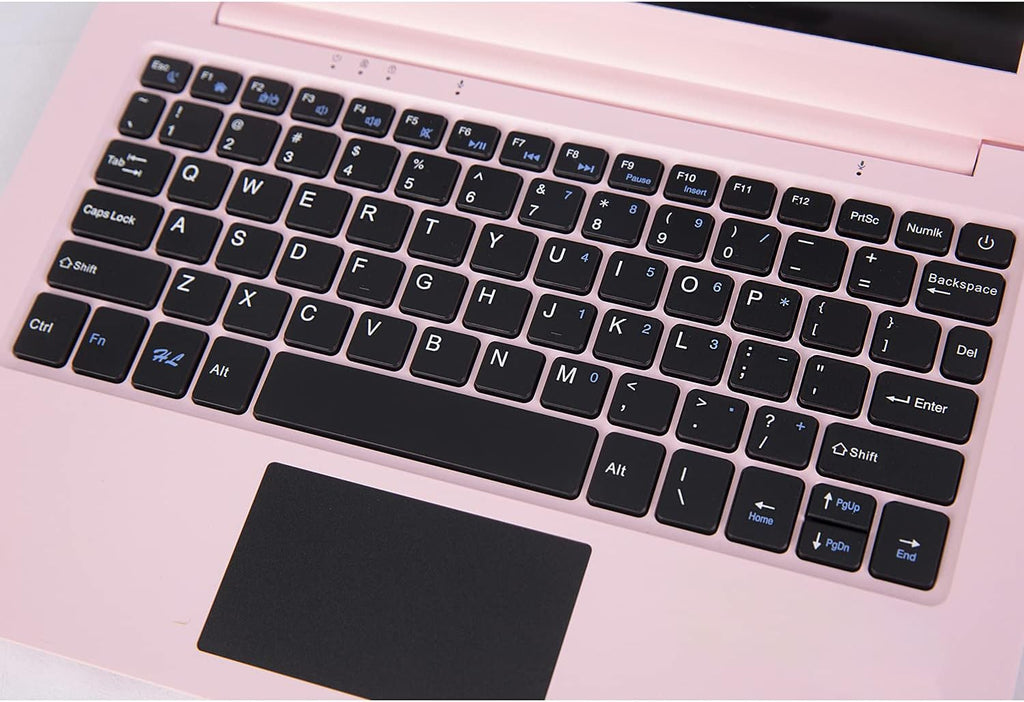 Windows 10 Computer Laptop Mini 10 Inch 32GB Ultra Thin and Light Netbook Quad Core CPU PC HDMI WiFi USB YouTube (Light Pink)