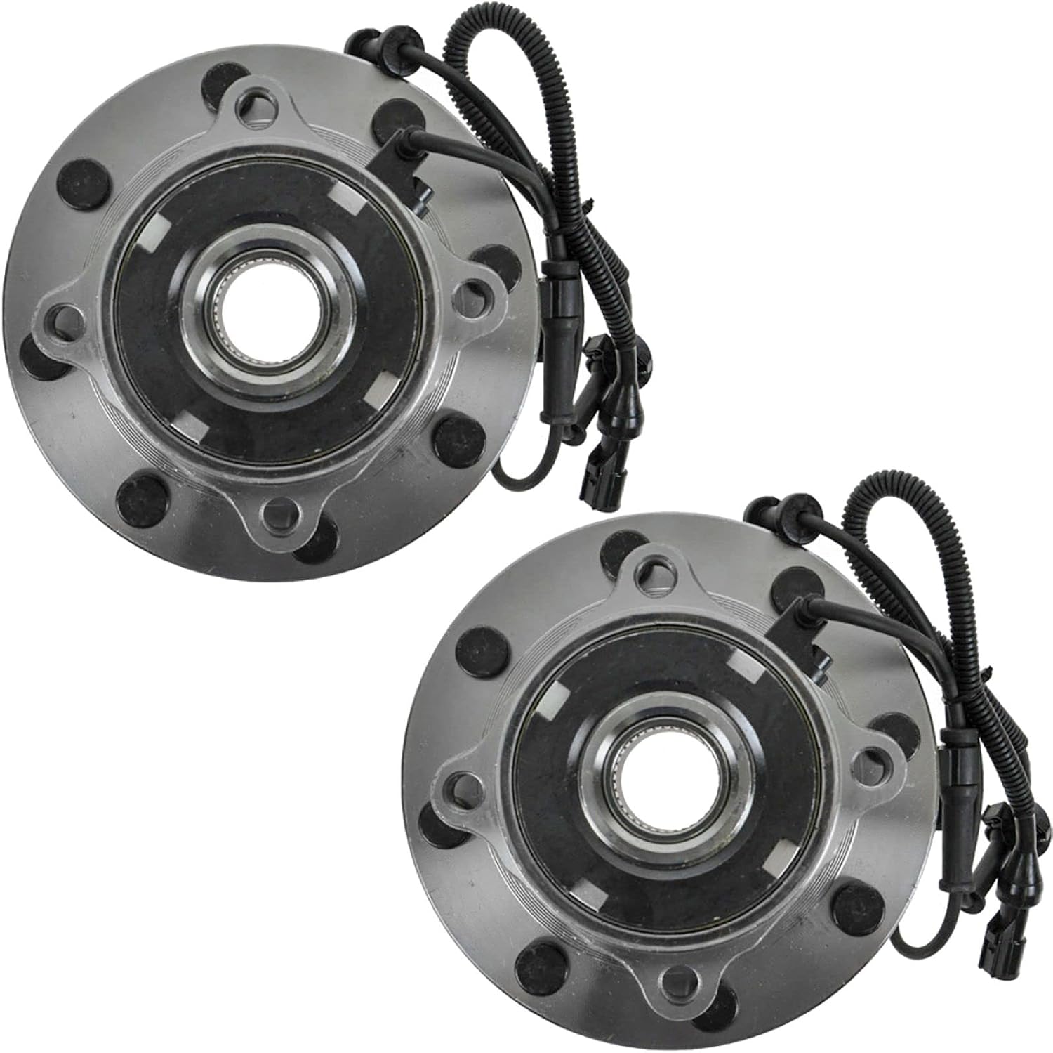 TRQ 2 Piece Front Rear Wheel Bearing & Hub Assembly Set Compatible with 1999-2004 Ford F-350 Super Duty F-450 Super Duty F-550 Super Duty