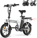 SEHOMY 2-Seat Electric Bike for Adults 630W Peak Motor, 25MPH Folding Ebike, 16' Adults Electric Bicycles with 30° Uphill, 288WH Removable Battery, 35 Miles Long Range, Commuter E Bikes Teens 14+