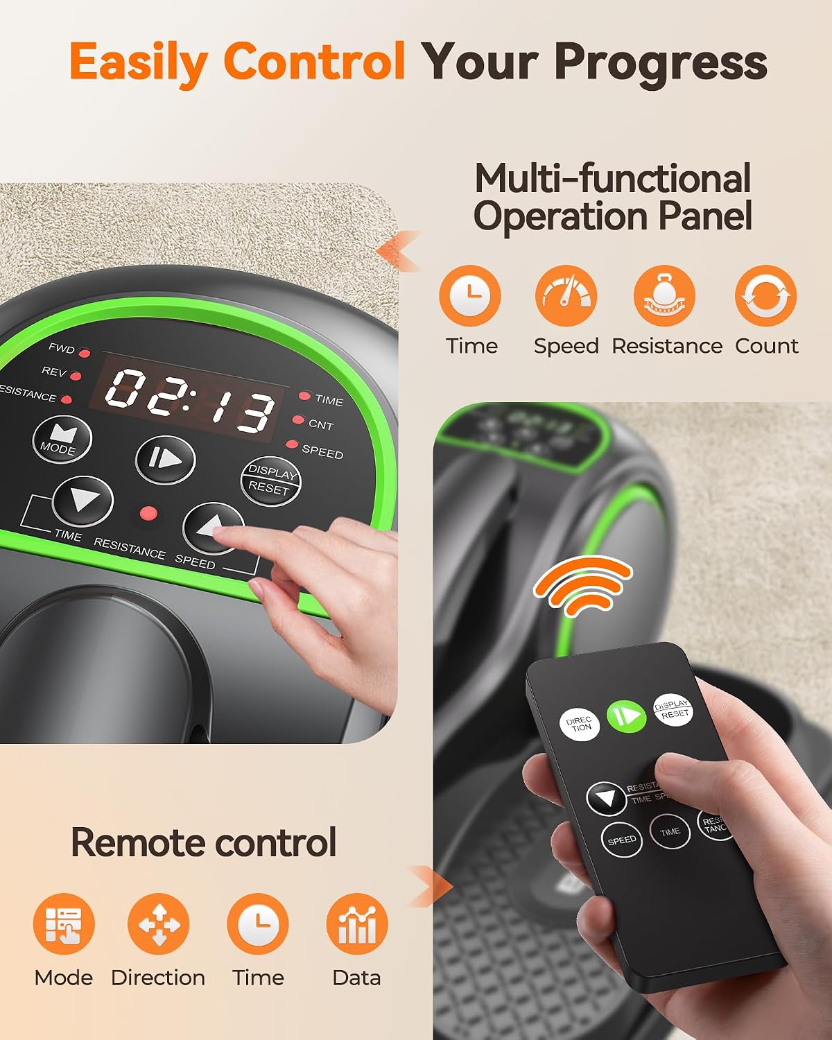 YOSUDA Under Desk Elliptical,Elliptical for Seniors Fully Assembled,Quiet & Portable Electric Seated Pedal Exerciser with 10 Level Resistances & Speeds,Remote Control