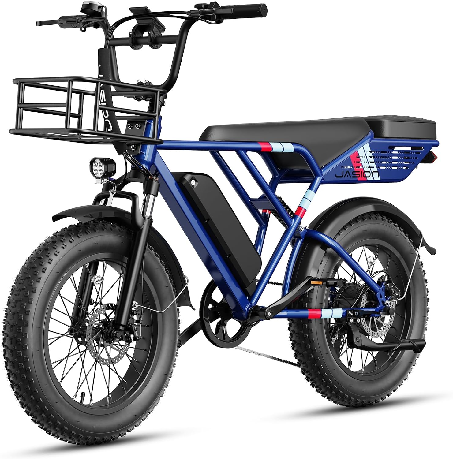 Jasion RetroVolt&Pro Electric Bike for Adults, 2000W/3000W Peak - 30/38MPH Electric Dirt Bike, 48V-52V, 13AH/20AH Battery, 70/90Miles Max Range Electric Motorcycle, 20'' X 4'' Fat Tire All-Terrain