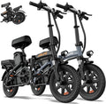 URLIFE Folding Electric Bike for Adults, 14' Portable Commuter ebikes, 20-40 Mile Long Range, 500W Peak Motor, 20MPH, UL 2849 Mini Bikes for Teens