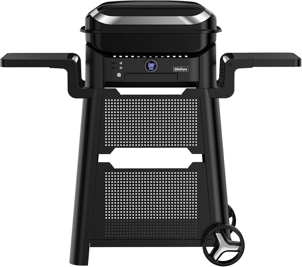 Volteq Smart Electric Grill with Cart - 1500W, 650°F, No Smoke Indoor/Outdoor BBQ, Digital Control & Meat Probe, Perfect for Apartment Balcony, Patio, Deck