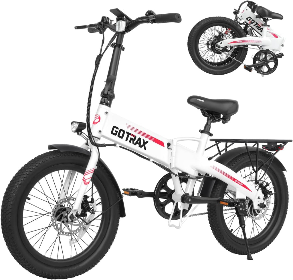 Gotrax 20' Folding Electric Bike with 40Miles (Pedal-assist1) by 48V Battery, 20Mph Power by Peak 500W, Adult Electric Bicycle with 5 Pedal-Assist Levels& LCD Display, Suitable for Commuting