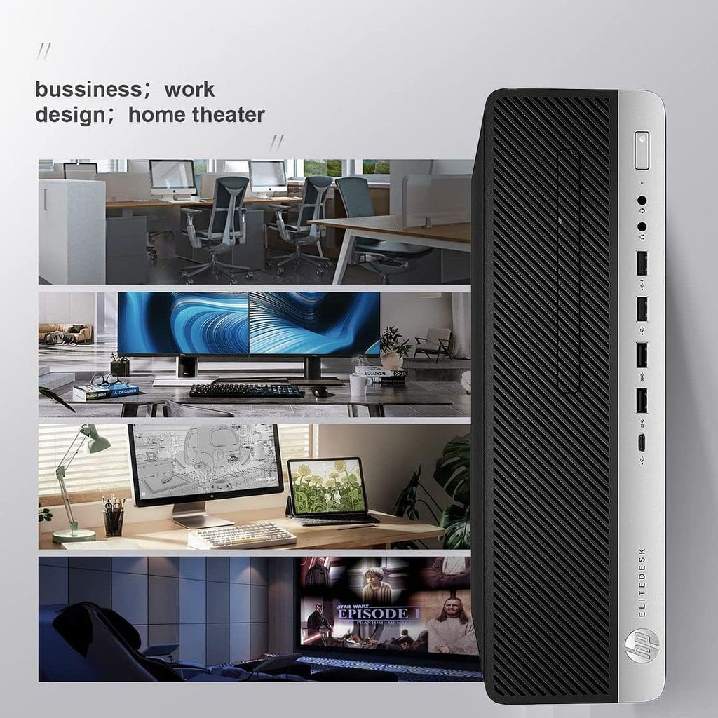 HP EliteDesk 800 G3 SFF Desktop Computer with 21.5'' FHD Monitor Bundle PC Set, Intel Core i5-6500 3.2GHz, 8GB RAM, 256GB SSD, Keyboard & Mouse, WiFi, Windows 11 Pro, Black (Renewed)