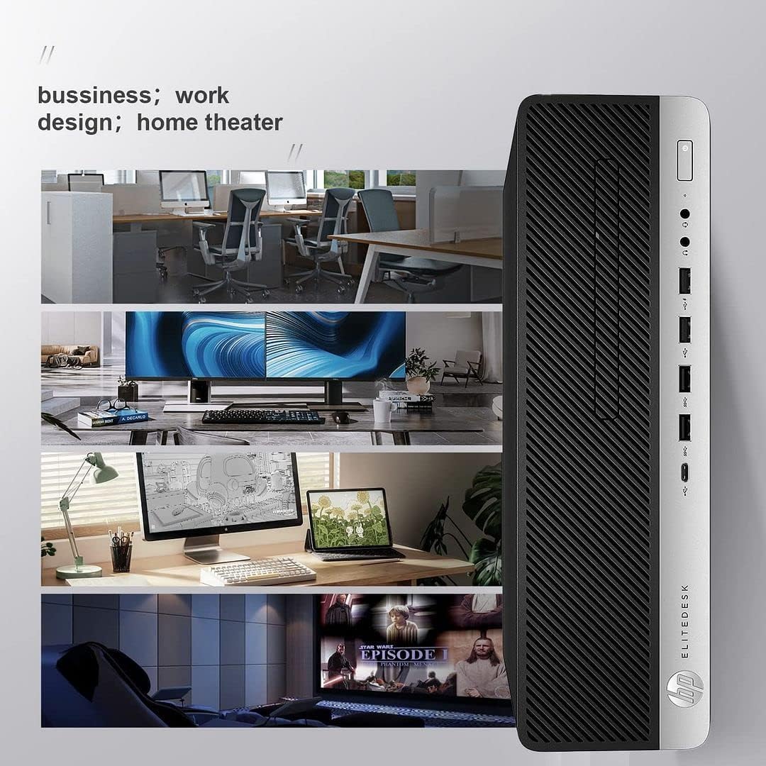 HP EliteDesk 800 G3 SFF Desktop Computer with 21.5'' FHD Monitor Bundle PC Set, Intel Core i5-6500 3.2GHz, 8GB RAM, 256GB SSD, Keyboard & Mouse, WiFi, Windows 11 Pro, Black (Renewed)