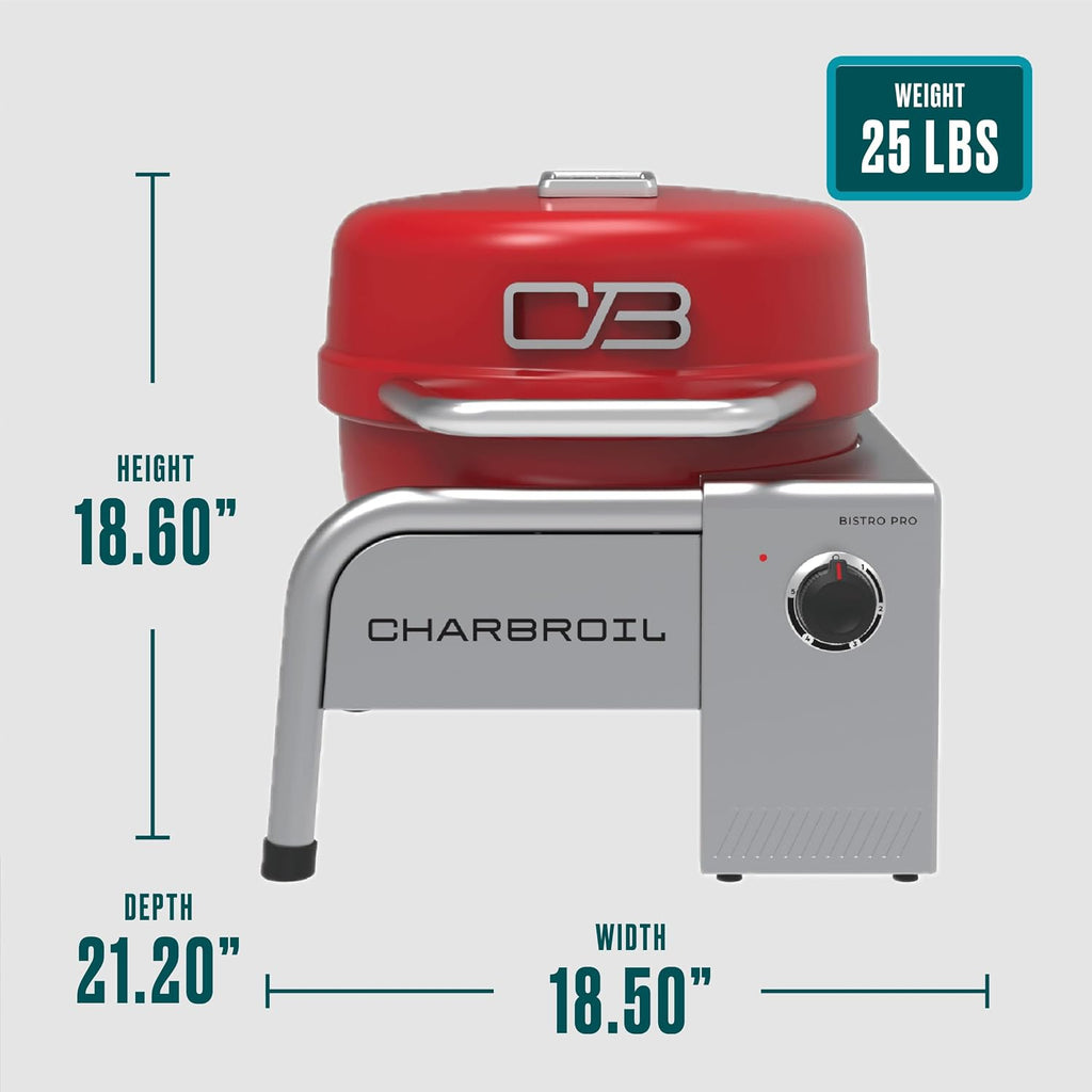 Charbroil Bistro Pro Tabletop Electric Grill, Red - 25302150