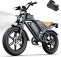 DEEPOWER Electric Bike for Adults,1500W Peak Motor,30MPH Ebike,48V 960WH Battery, 35-50 Miles,20' Fat Tire Electric Dirt Bike, Shaman0 7-Speed Ebikes
