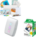 Fujifilm Instax Mini Link 3 Compact Smartphone Printer with Instax AiR Studio App (Clay White) Bundle with Focus Camera Polaroid Film Kit and Fujifilm Instax Mini Twin Film Pack (3 Items)