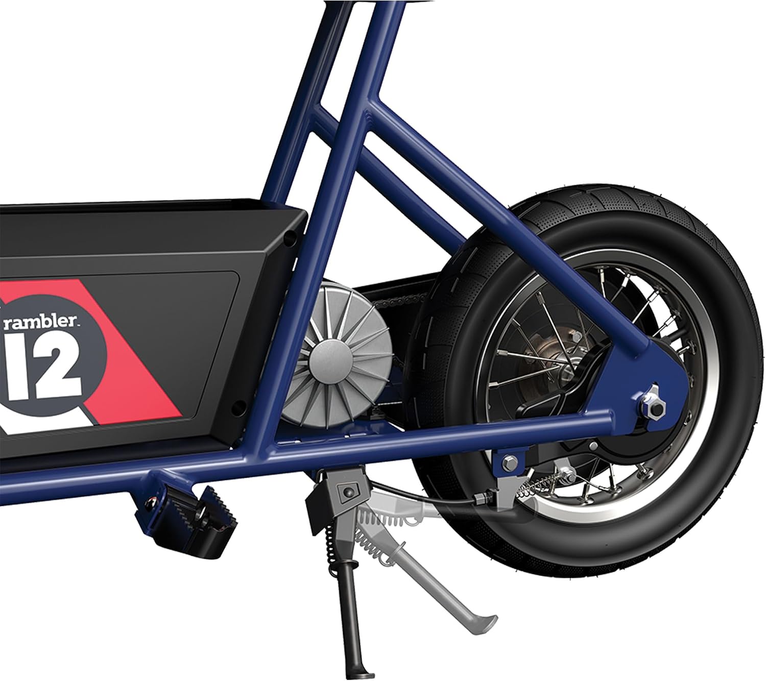 Razor Rambler 12 Electric Retro Mini Bike Ride for Teens Ages 13+, 170 lb Max Weight, Dark Blue – 250W Motor, Up to 14 Mph, 40-Min Run Time, Twist-Grip Throttle, Spoked Wheels w/ 12' Pneumatic Tires