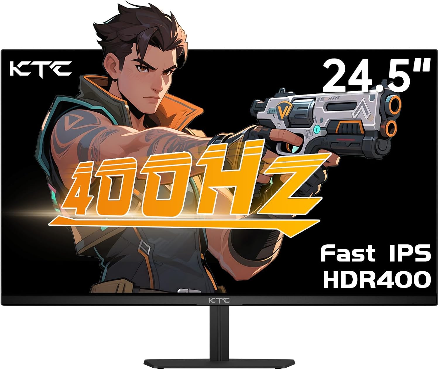 KTC 24.5 Inch 400Hz Gaming Monitor, FHD 1080P 240Hz Computer Monitor, Fast IPS, FreeSync/G-Sync Compatible, HDR400, DisplayPort x2 HDMI x2, VESA, Tilt Adjustable,H25X7