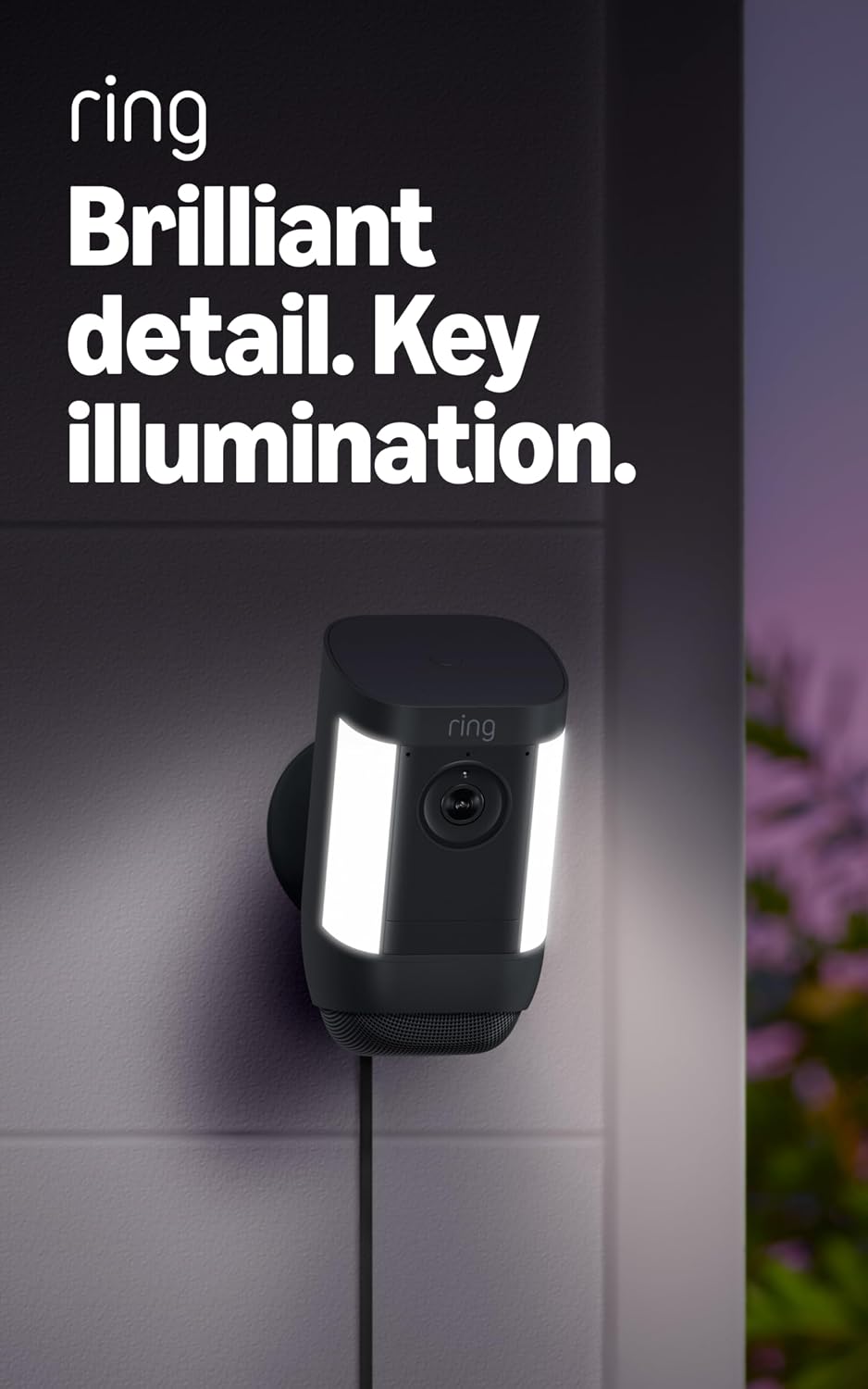 Ring Spotlight Cam Pro, Wired | 3D Motion Detection, Two-Way Talk with Audio+, and Dual-Band Wifi - Black