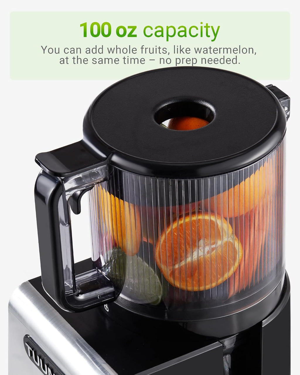 Cold Press Juicer Machine, 6.5' Large Feed Chute Masticating Extractor, Easy to Clean for Whole Fruits & Vegetables, High Yield