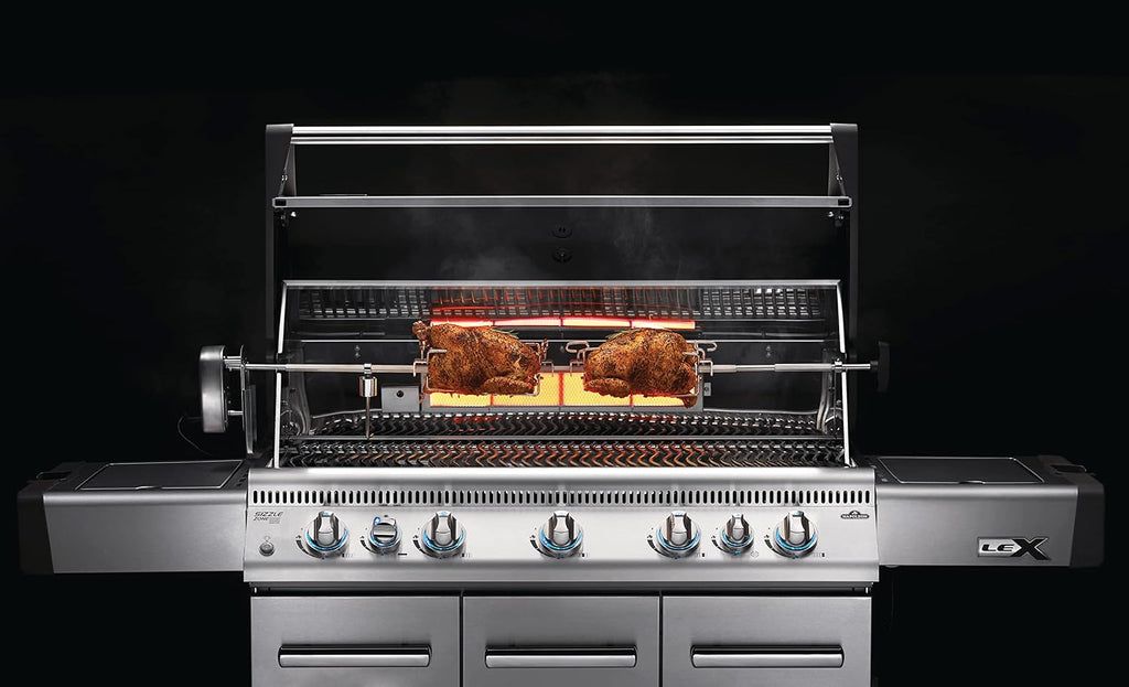 Napoleon Commercial Grade Rotisserie Kit Accessory for XL BBQ Grills, Fits LEX 605/730 Grills or 45'/114 cm Wide, Stainless Steel, Food to 55lbs/25kg