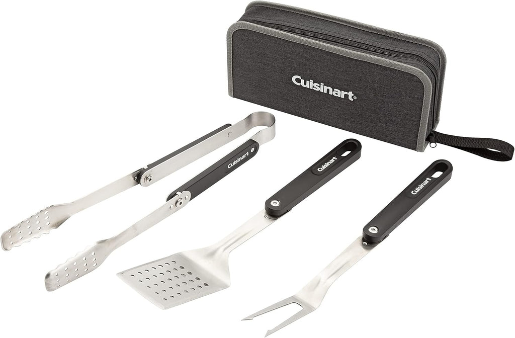 Cuisinart CGG-750 Portable, Venture Gas Grill, Red + Cuisinart CGS-1000 4-Piece Folding Grill Tool Set