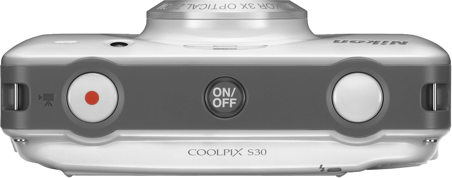Nikon COOLPIX S30 10.1 MP Digital Camera with 3x Zoom Nikkor Glass Lens and 2.7-inch LCD (White)