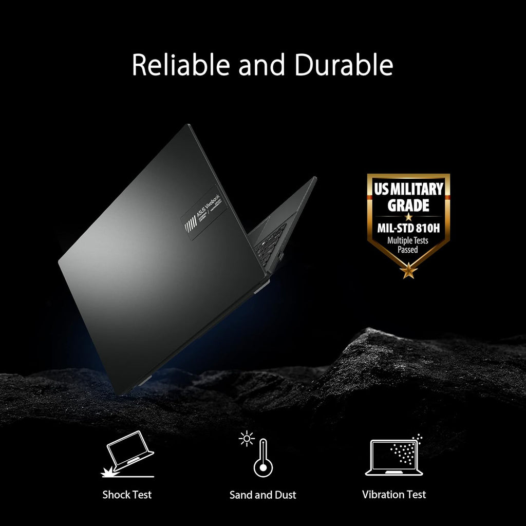ASUS Vivobook Go 15.6' FHD Slim Laptop, AMD Ryzen 3 7320U Quad Core Processor, 8GB DDR5 RAM, 256GB SSD, Windows 11 Home, Fast Charging, Webcam Shield, Military Grade Durability, Black, E1504FA-AB34