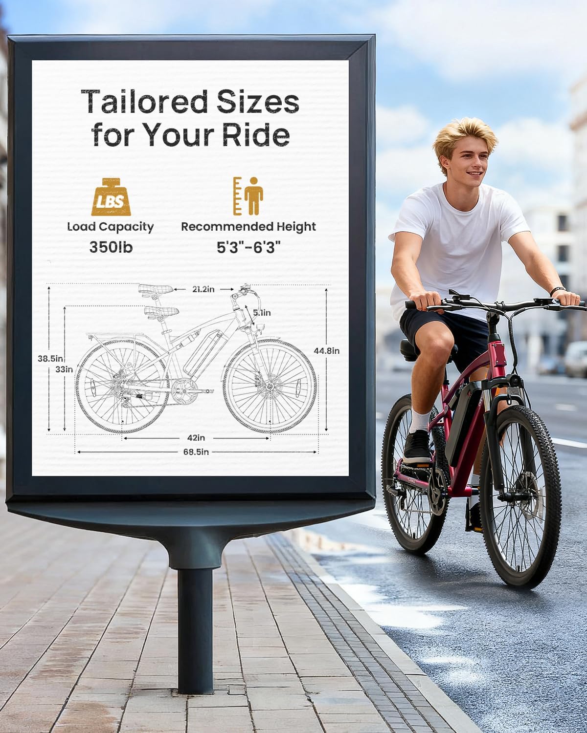 QRONGE Electric Bike for Adults, Full Suspension Ebike, 1000W Peak Motor 486Wh Battery, 28MPH(PAS Mode) Mountain Electric Bicycles, 7 Speed, 26'' Tire, Up to 70 Miles, Zephyr