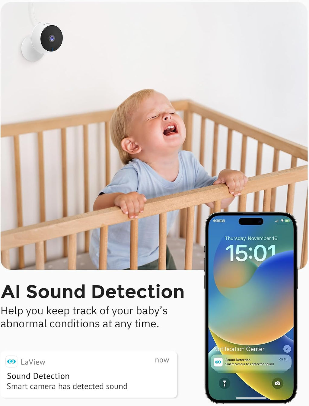 LaView 4MP 2K Cameras for Home Security Indoor, 5G& 2.4GHz Home Security Camera for Baby/Elder/Pet/Nanny,US Cloud Service,Compatible with Alexa iOS & Android