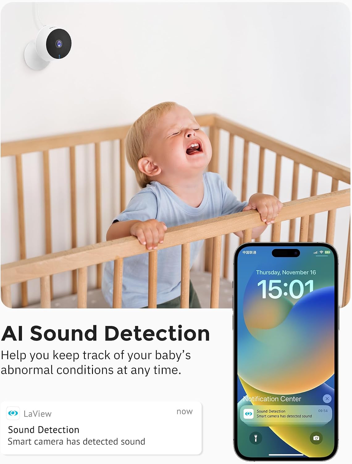 LaView 4MP 2K Cameras for Home Security Indoor, 5G& 2.4GHz Home Security Camera for Baby/Elder/Pet/Nanny,US Cloud Service,Compatible with Alexa iOS & Android