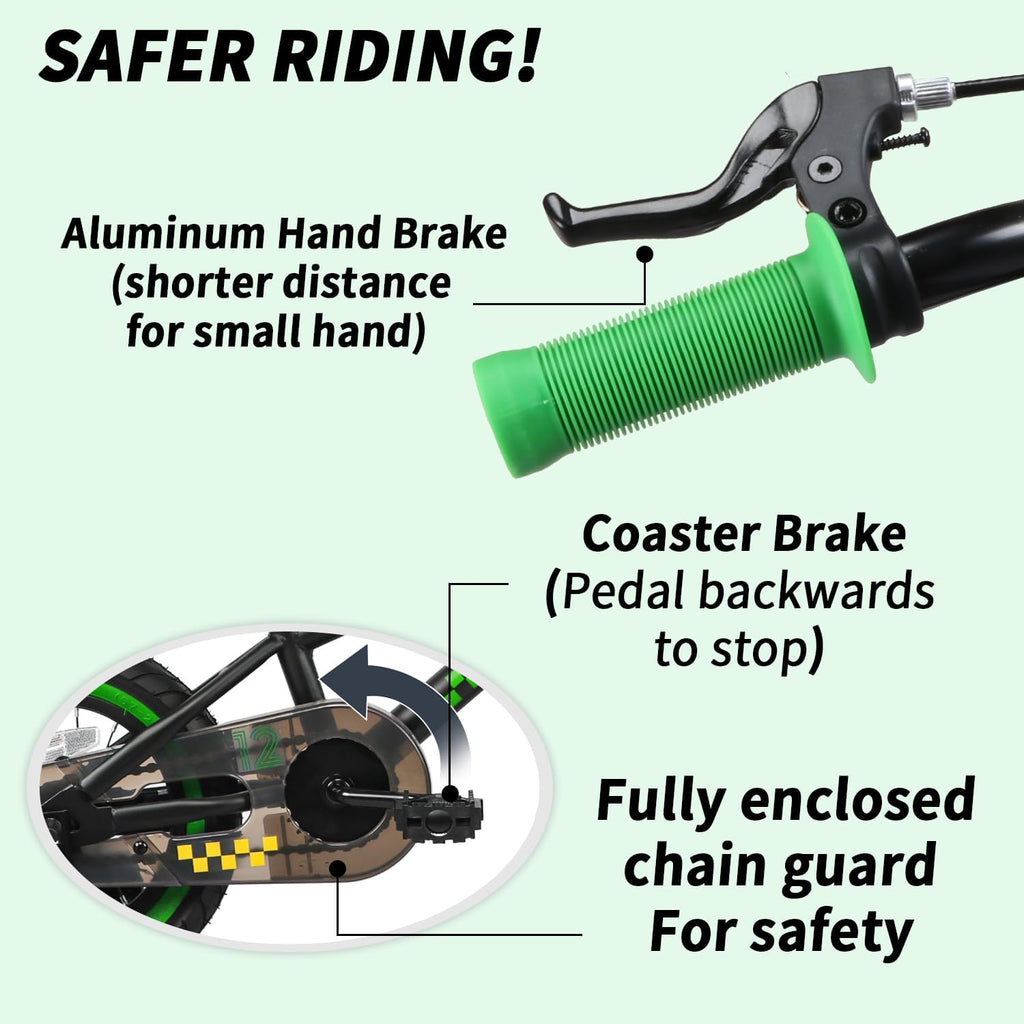 Glerc NuNu 12 14 16 Inch Kids Bike BMX Style for 2-8 Years Old Boys Girls, Toddler Bicycles with Training Wheels & Coaster Brake, Multiple Colors | Toddler Bicycles, Training Wheels, Coaster Brake, Toddler Bicycles, Training Wheels, Coaster Brake