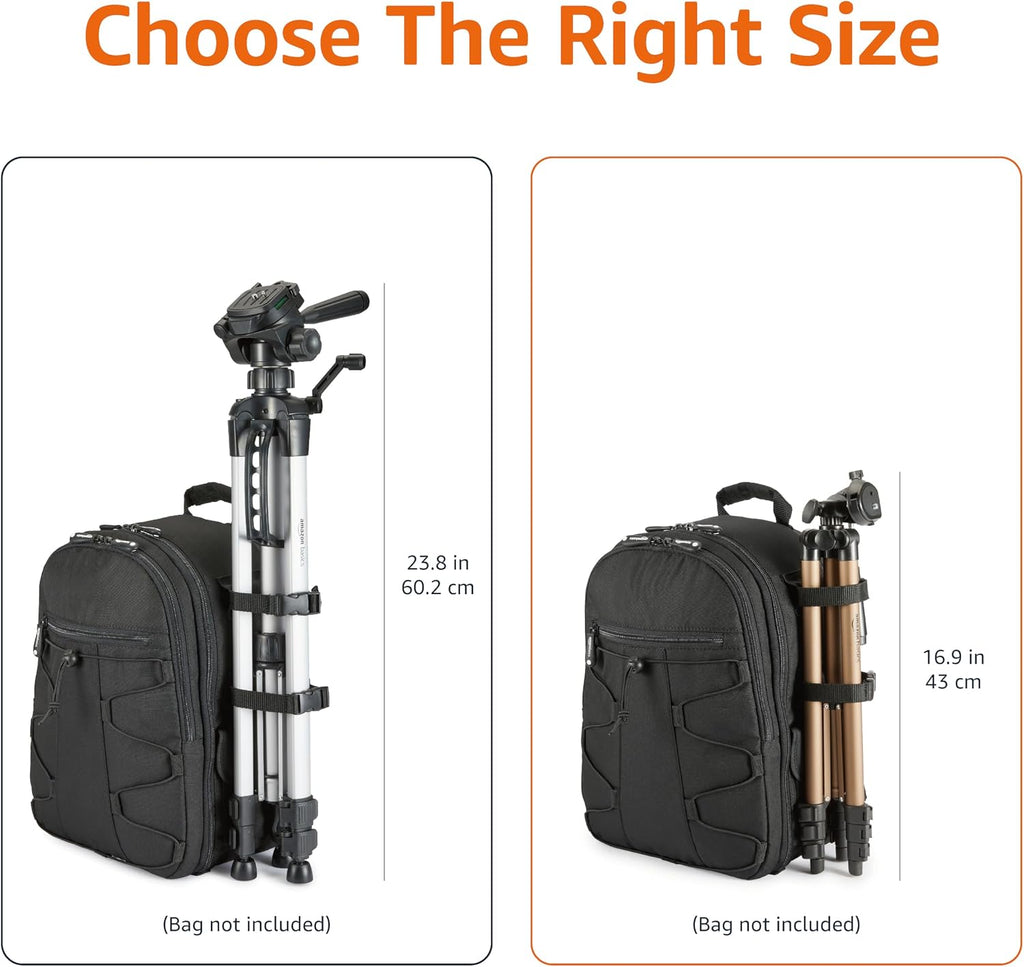 Amazon Basics 50-inch Lightweight Portable Camera Tripod Stand with Quick-Release Plate,Adjustable Height,Aluminum,for Travel Photography,Champagne,(Pack of 10)