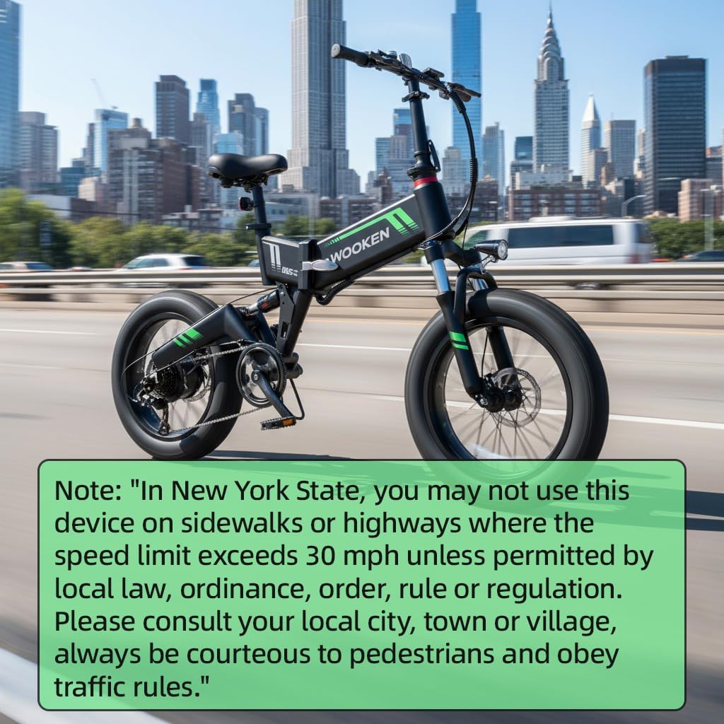 TotGuard Electric Bike,20' Electric Bike for Adults 500W Brushless Motor, 19.8MPH Fat Tire Ebike,Foldable Adult Electric Bicycles with 48V 10Ah Removable Battery,7-Speed,SGS Certified to UL 2849