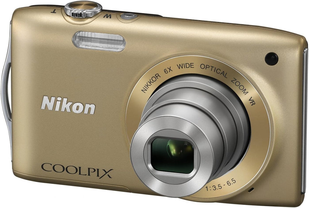 Nikon COOLPIX S3300 16 MP Digital Camera with 6X Zoom NIKKOR Glass Lens and 2.7-inch LCD (Gold)