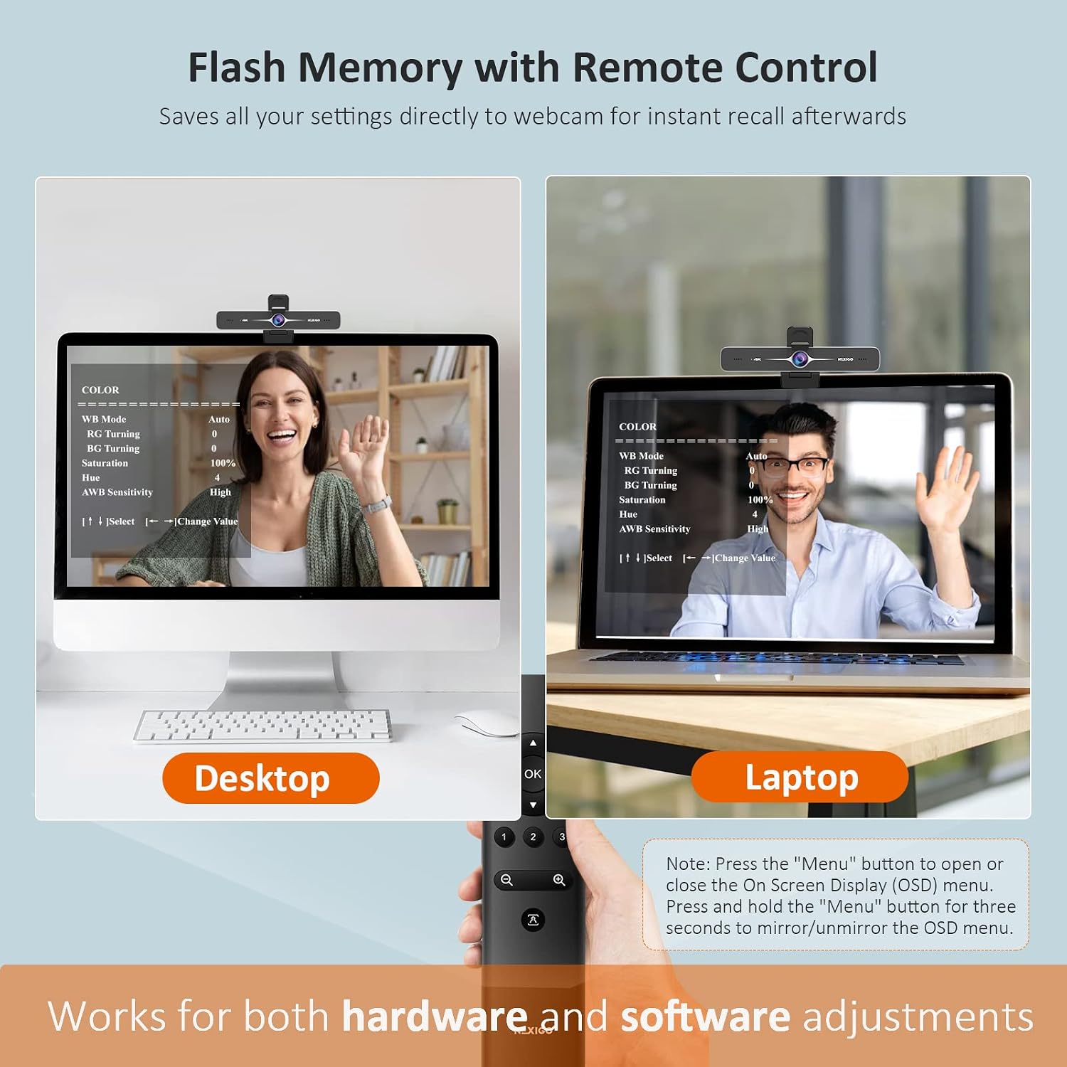 Zoom Certified, NexiGo N970P 4K Webcam, Onboard Flash Memory, Al-Powered Auto-Framing, Adjutable Field of View, Sony Sensor, Dual AI Noise-Cancelling Mics, Works with Teams/Zoom/Webex/Google