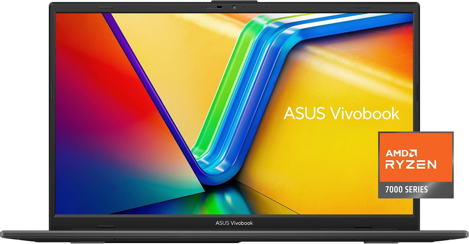 ASUS Vivobook Go 15.6' FHD Slim Laptop, AMD Ryzen 3 7320U Quad Core Processor, 8GB DDR5 RAM, 128GB SSD, Windows 11 Home, Fast Charging, Webcam Sheild, Military Grade Durability, Black, E1504FA-AS33