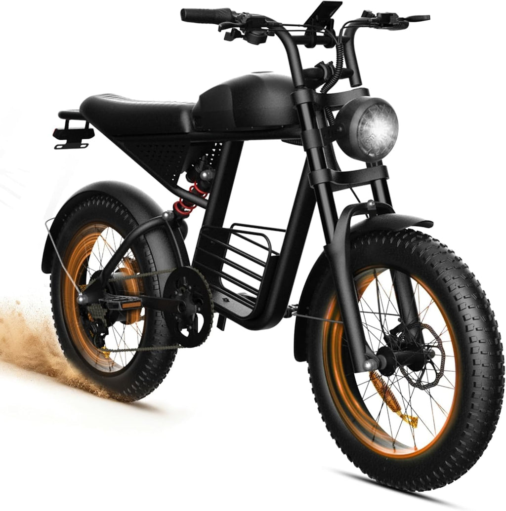 Electric Bike for Adults with Peak 1600W Peak Motor,Max Speed 35MPH,Up to 60Miles,Moped ebikes with 18.9AH Battery,20' Fat Tire Adult Electric Bicycle,Shipped from USA Warehouse