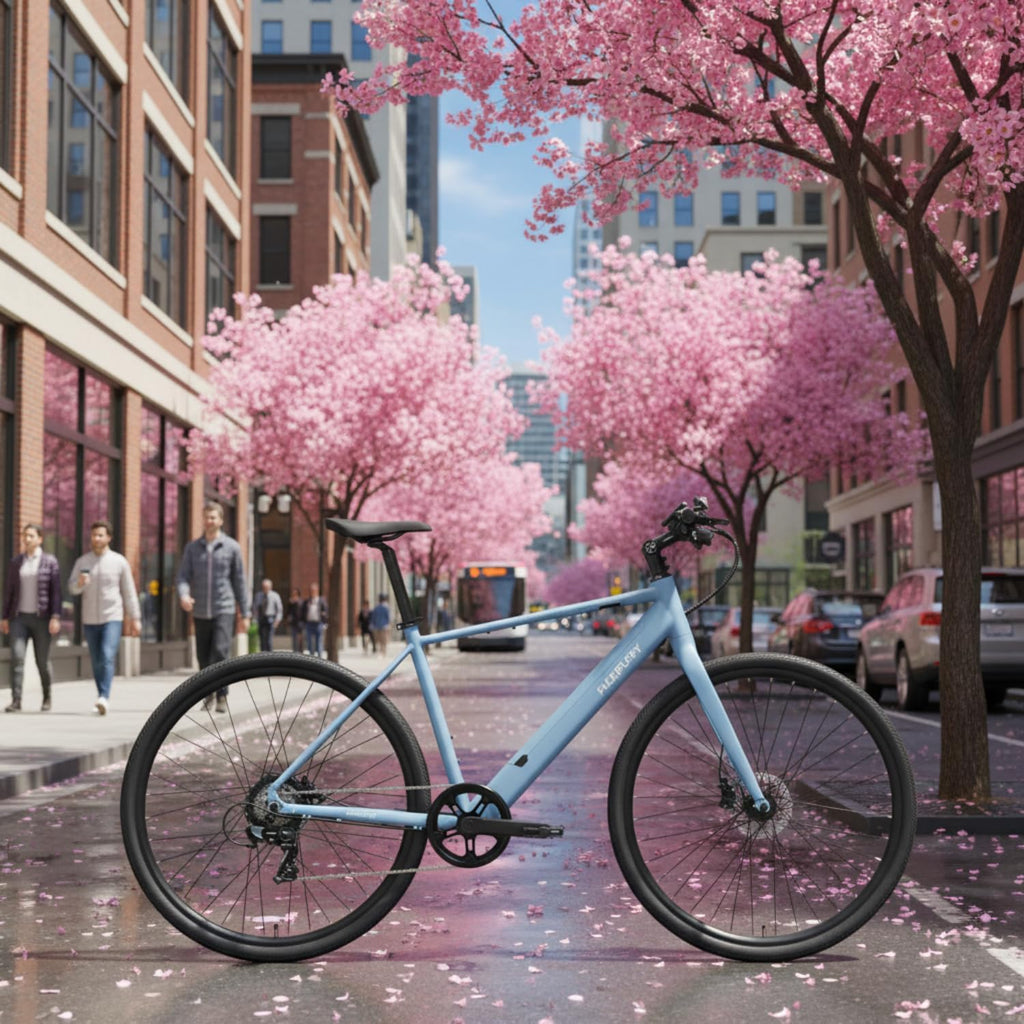 PUCKIPUPPY Electric Bike for Adults, 42lb Air-Light Aluminum Ebike with Torque Sensor, 28' Electric Bicycle with 360Wh Energy Battery, 600W 25MPH Peak E Bike, 7 Speed, 45Nm, Leather seat