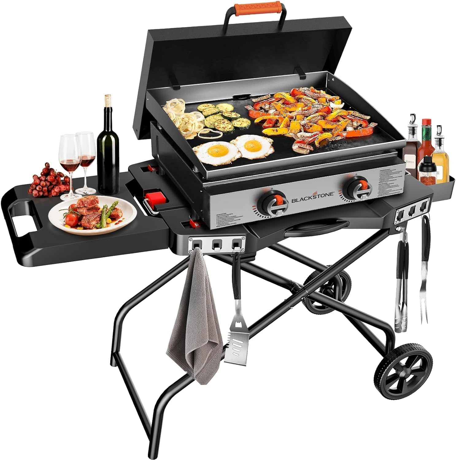 Outdoor Grill Stand for Weber Q1200, Q1000, Q2200, Q2400, Portable Grill Cart for Blackstone 17'& 22' Table Top Griddles, for Weber Grill,Griddle Stand for Blackstone,for Travel and Camping