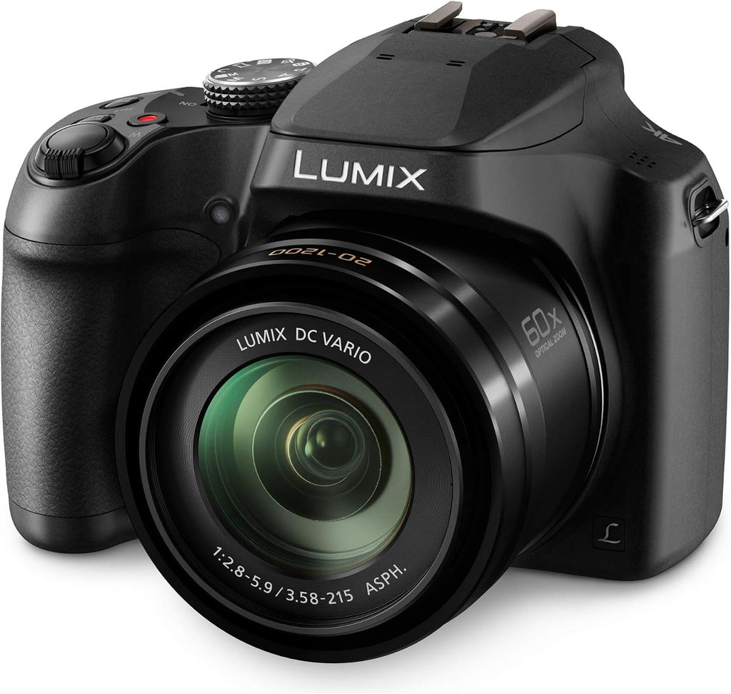 Panasonic LUMIX 4K Digital Camera, 18.1 Megapixel Video Camera, 60X Zoom DC VARIO 20-1200mm Lens, F2.8-5.9 Aperture, Power O.I.S. Stabilization, Touch Enabled 3-Inch LCD, Wi-Fi, DC-FZ80K (Black)