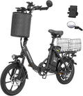 HOVERFLY H3 16' Electric Bike, Max 28Miles Range(Pedal-Assist) Folding E-Bike with Removable Battery, Front Suspension and Commuter Electric Bicycle Adults