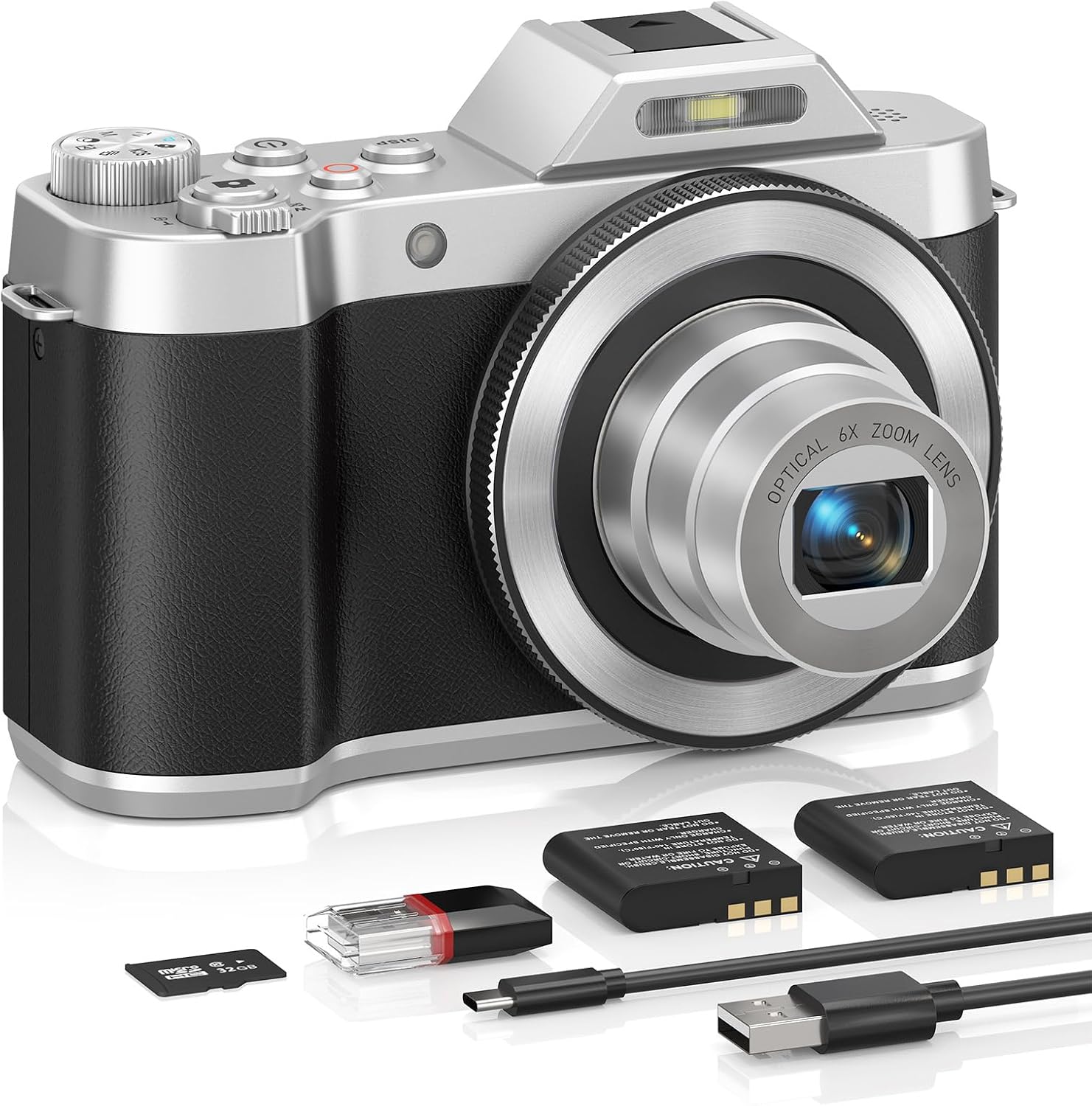 4K Retro Vintage Digital Camera: 64MP Retro 3' IPS Screen Camera with 6X Optical Zoom, WiFi Transfer Autofocus Rechargeable for Travel Vlogging and Gifts