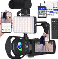 VETEK Video Camera 8k Camcorder 48MP UHD WiFi IR Night Vision Vlogging Camera for YouTube, 18X Digital Zoom 3.0' LCD Screen Digital Camera with Microphone, 32G SD Card, Remote Control and 2 Batteries