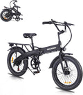Folding Electric Bike for Adults, 20'×3.0 Fat Tire Electric Bicycle, 374.4Wh Battery Ebike, 20MPH Electric Cargo Bike with LCD Color Display & 6 Speed Gears (Fits for 5'0'+)